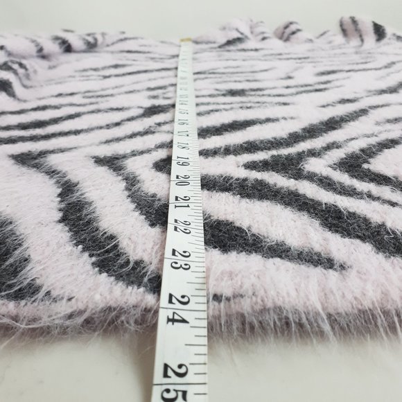 H&M Pink Zebra Pattern Fuzzy Turtleneck Sweater - Picture 8 of 13
